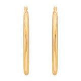 High Polish Round Hoop Gold Earrings