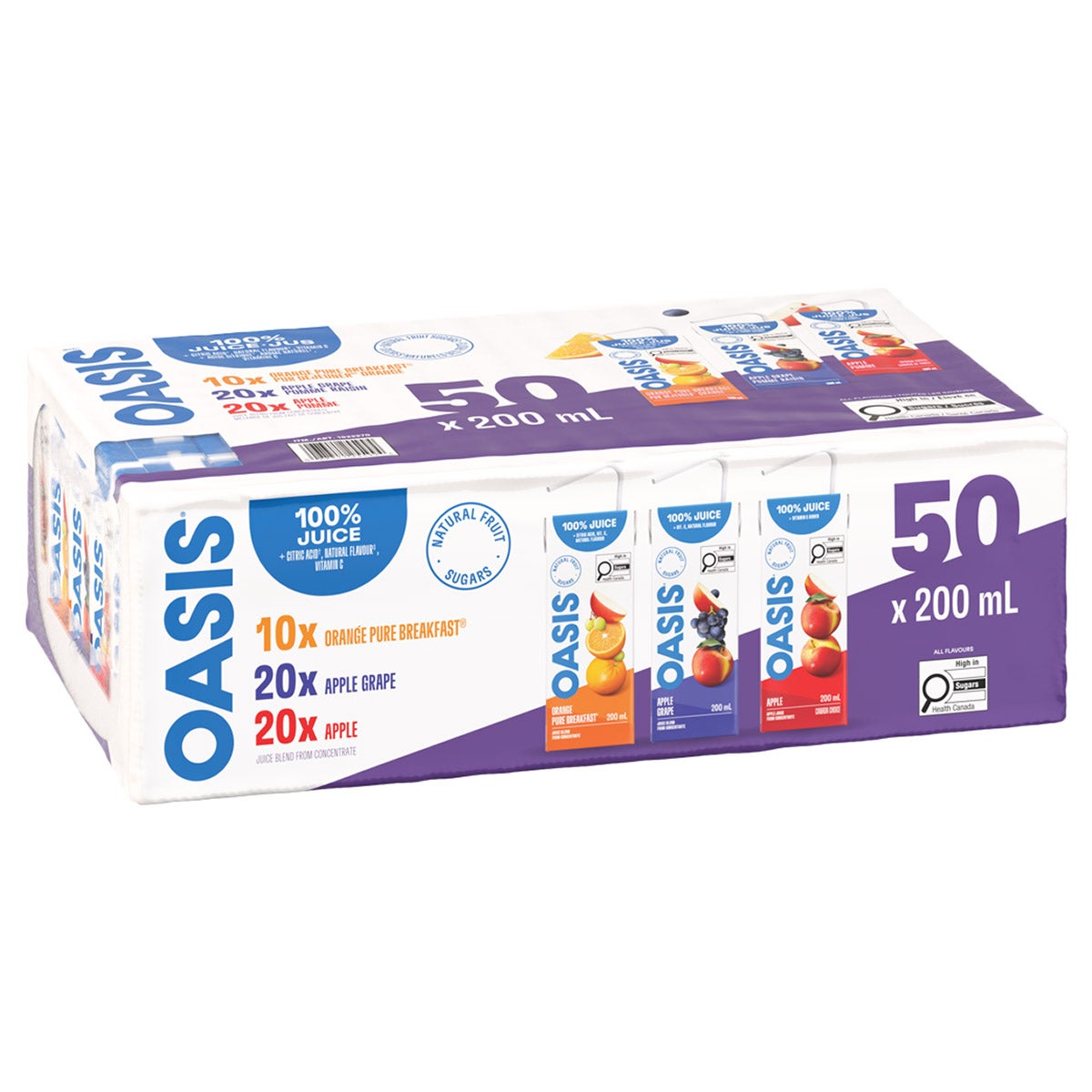 Oasis 100% Juice Blend Assorted Flavours, 50 x 200 mL