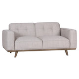 Fabric Loveseat with Solid Oak Base