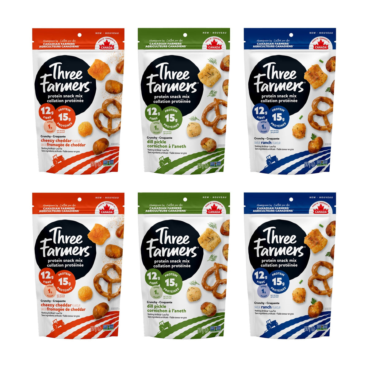 Three Farmers Protein Snack Mix, 6 × 150 g