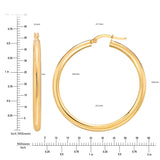 High Polish Round Hoop Gold Earrings