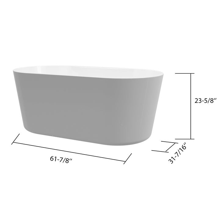 Appollo Amber 62 in. Freestanding Bathtub