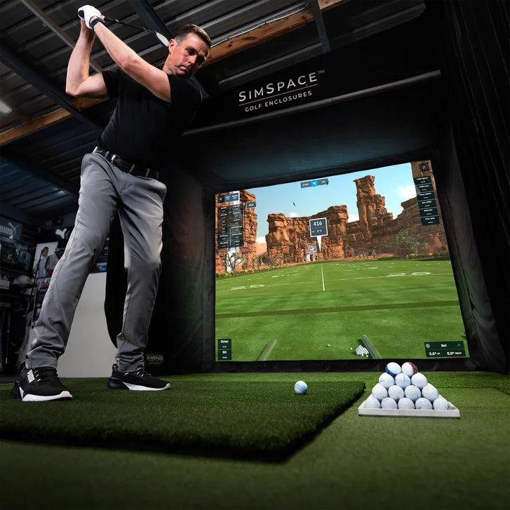 SimSpace Golf Enclosure and Tee Turf Hitting Mat
