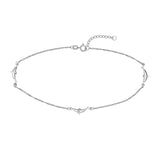 Adjustable Dolphin Anklet in White Gold