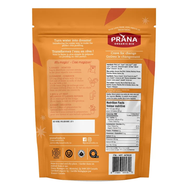 Prana Overnight Chia Oats, 2 × 800 g