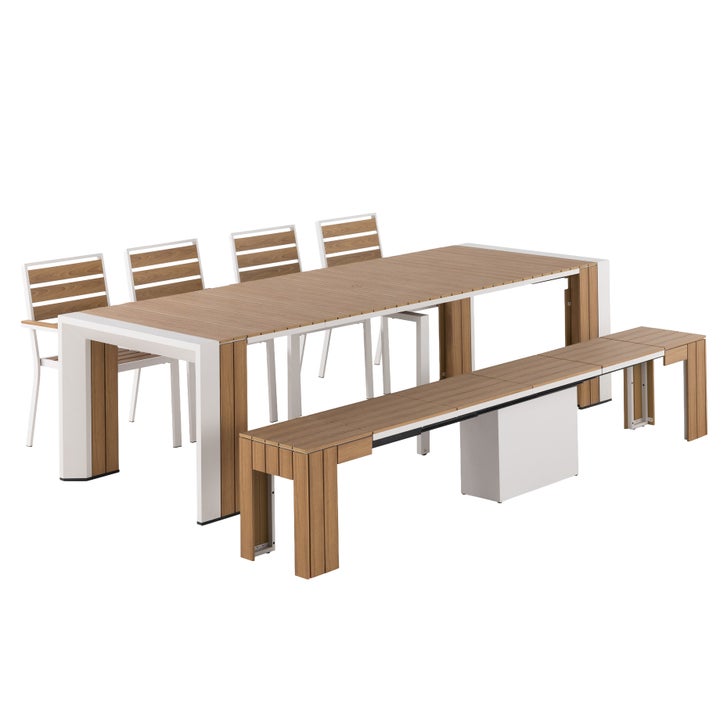 Transformer Table Extendable Outdoor Patio Dining Set