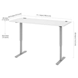 Bestar Upstand 76.2 cm x 182.9 cm (30 in. x 72 in.) Height Adjustable Desk with Dual Monitor Arm