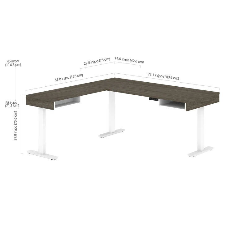 Bestar Viva L-shaped Height-adjustable Workstation