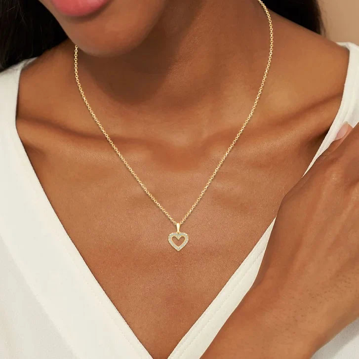 Round Brilliant Diamond Heart Pendant (0.15 ctw)