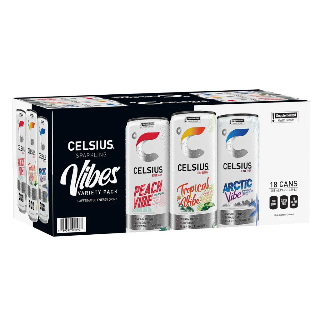 Celsius Vibes Energy Drink Variety Pack, 355 mL 18-pack