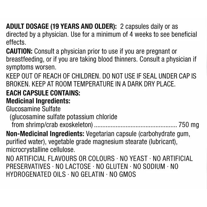 Kirkland Signature Glucosamine Sulfate 750 mg - 420 vegetarian capsules