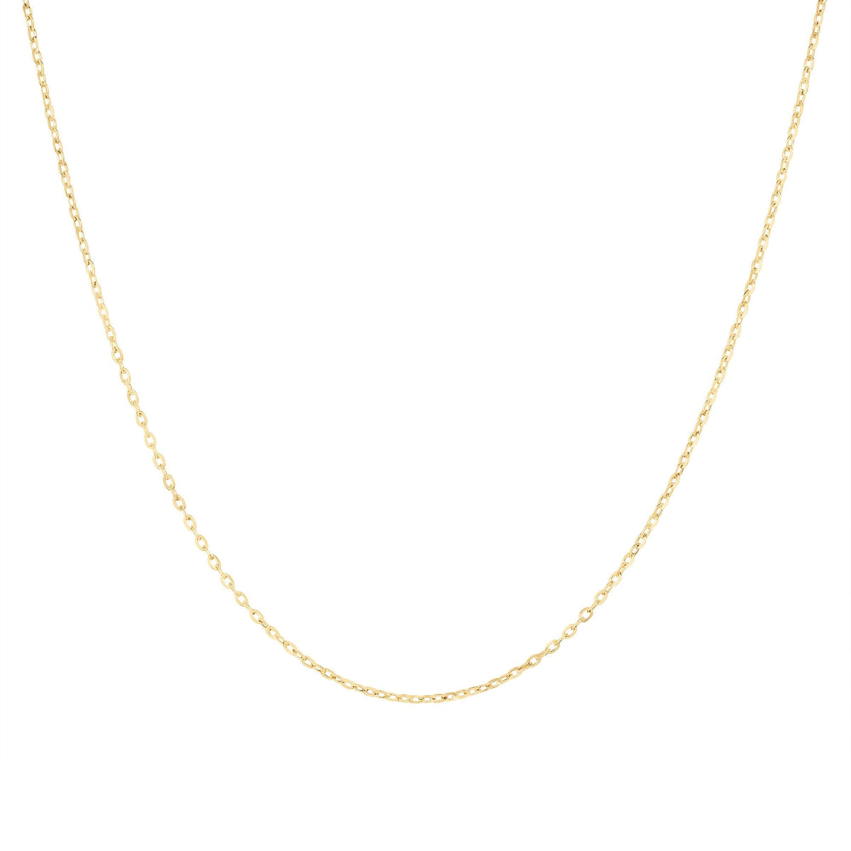 Diamond Cut Rolo Chain Necklace in Yellow or White Gold