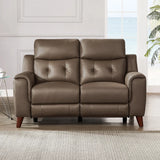 Prospera Home Malibu Modern Top Grain Leather Power Reclining Sofa and Loveseat with Power Headrest