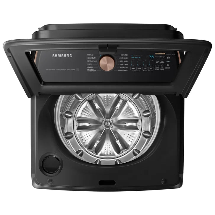 Samsung 6.2 cu ft. Black Stainless Steel Top Load Washer with Pet Care Solution