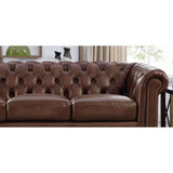 Prospera Home Allington 3-piece Top Grain Leather Chesterfield Living Room Set