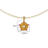 Pear Cut Citrine and Diamond Flower Pendant (0.06 ctw)