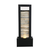 Versatile Zen Metal Fountain with Stone Brick Accent