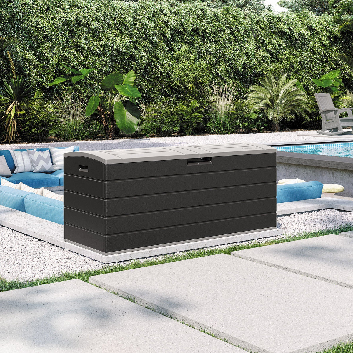 Suncast 120 Gallon Split Lid Extra Large Deck Box