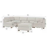 Thomasville Tisdale 6-piece Fabric Sectional with Storage Ottoman