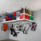 SafeRacks 4 ft. × 8 ft. Overhead Garage Storage Rack and Accessory Kit
