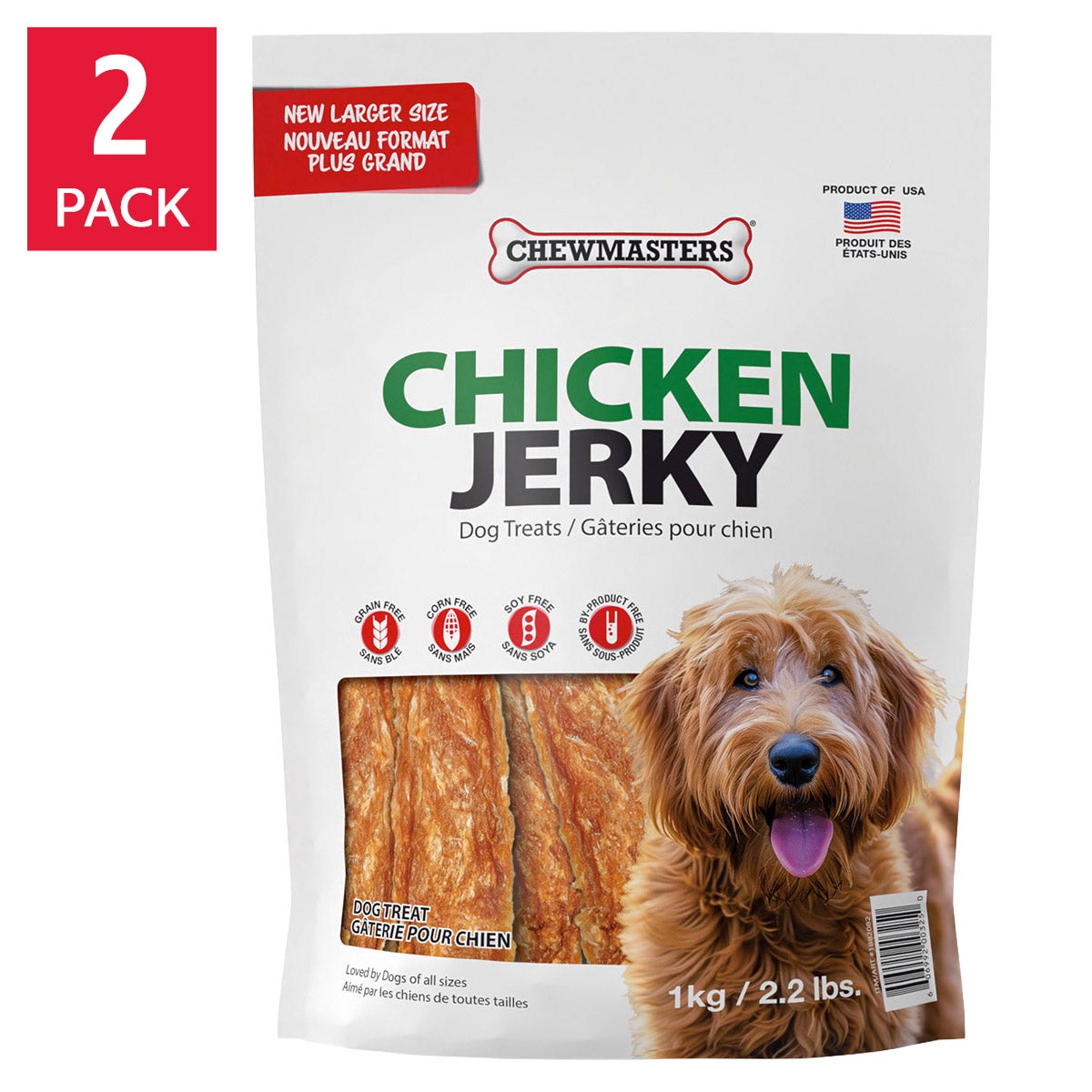Chewmasters Chicken Jerky Treat, 2 x 1 kg