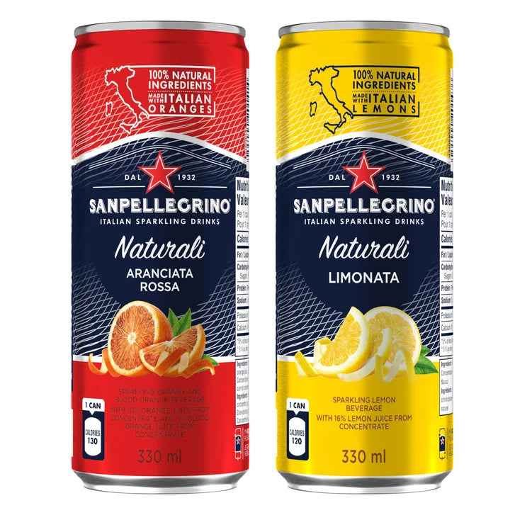 SANPELLEGRINO Naturali Italian Sparkling Drinks 330 mL, 24-pack