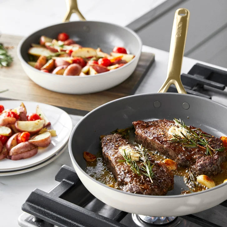 GreenPan GP5 Ceramic Non-Stick Cookware set with Gold Handles, 15-pieces