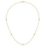 High Polish Cube and Bead Station Necklace in Yellow Gold