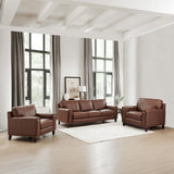 Prospera Home Jensen Top-grain Leather Sofa and 2 Chairs