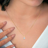 Princess Cut Diamond Solitaire Pendant (0.90 ct)