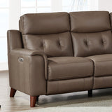 Prospera Home Malibu Modern Top Grain Leather Power Reclining Sofa with Power Headrest