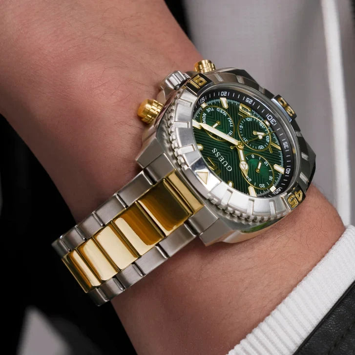 Guess Traction Green Dial Men's Watch