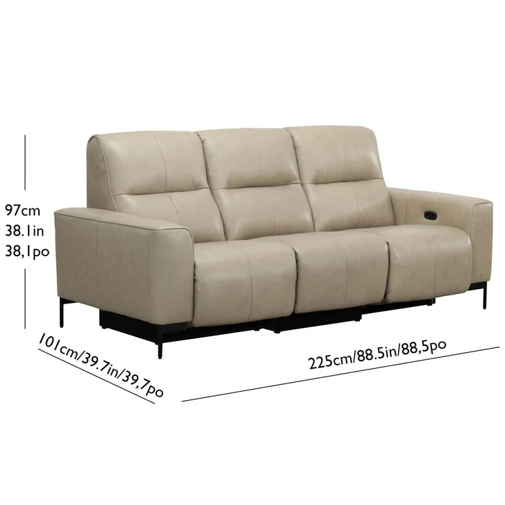 Simon Li - 3 Piece Top Grain Leather Power Reclining Sofa - Zero Gravity