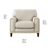 Prospera Home Jensen Top-grain Leather Sofa and 2 Chairs