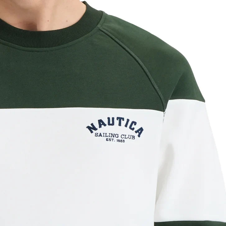 Nautica Men's Heavyweight French Terry Crew Neck Sweatshirt – Relaxed Fit Cotton Blend