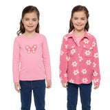 Pekkle Boys' and Girls' Micro Polar Long Sleeve Fleece Shirt and Tee, 2-piece