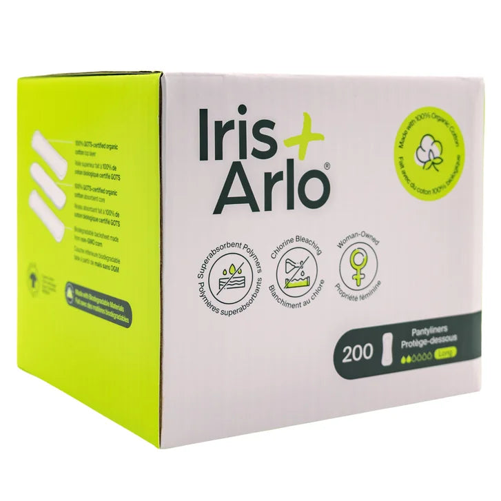 Iris + Arlo Organic Cotton Long Pantyliners, 200-count