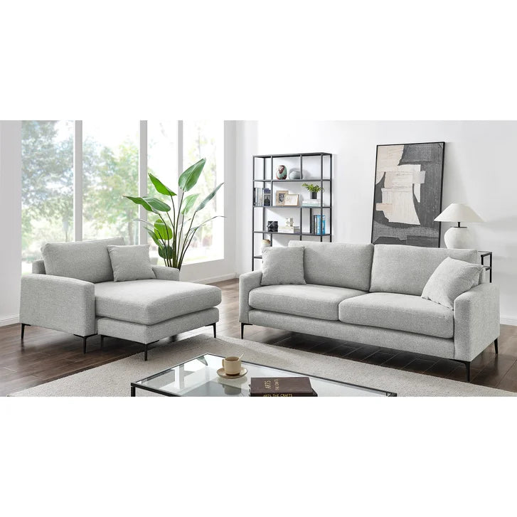 Flip 2-piece Fabric Reversible Chaise and Chair