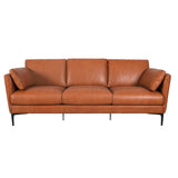 Kava Top-Grain Leather Sofa & Loveseat, Brown