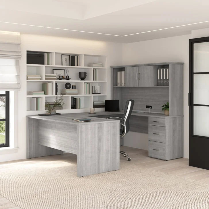 Bestar - Gosford U-Shaped Desk with Hutch