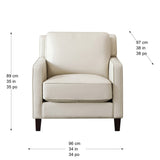 Prospera Home West Park Top Grain Leather Sofa, Loveseat and Chair