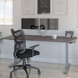 Bestar Upstand 76.2 cm x 182.9 cm (30 in. x 72 in.) Height Adjustable Desk with Dual Monitor Arm