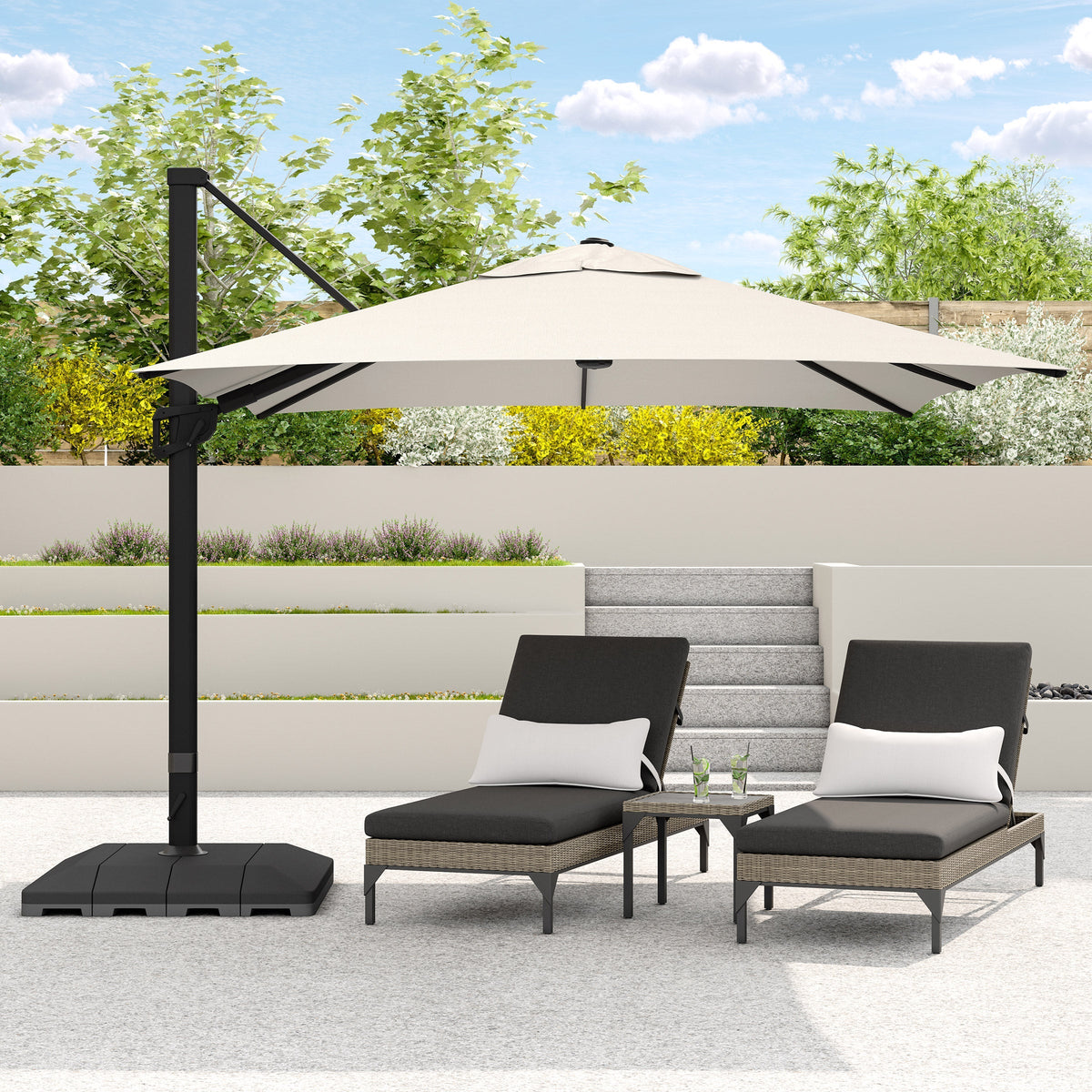 Sirio 4 m x 3 m (13 ft. x 10 ft.) Cantilever Umbrella