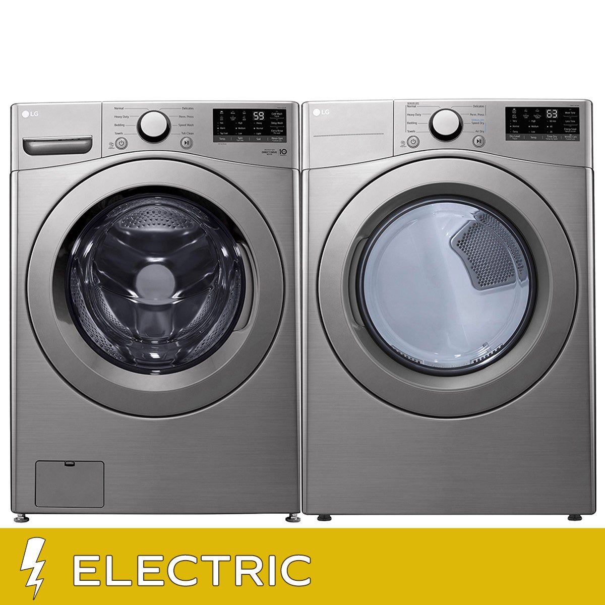 LG Laundry Bundle 5.2 cu ft. Front Load Washer and 7.4 cu ft. Electric Dryer