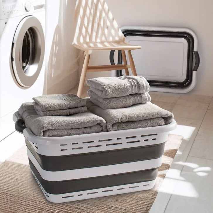 Pop and Load Collapsible Laundry Basket, 2-pack