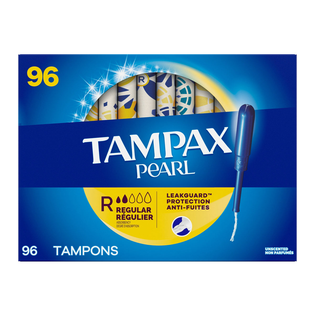 Tampax Pearl Regular Tampons, 96-count