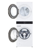LG White Single Unit Front Load WashTower 5.2 cu. ft. Washer, 7.4 cu. ft. Electric Dryer
