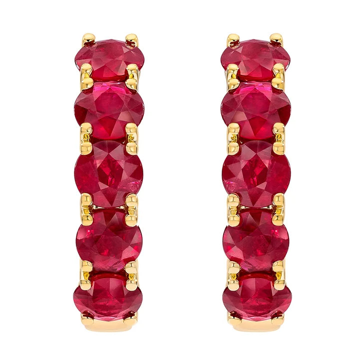 Round Cut Ruby Earrings