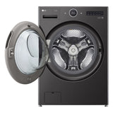 LG 5.8 cu ft. Black Steel ThinQ AI Wi-Fi Enabled Mega Capacity Steam Front Load Washer with ezDispense