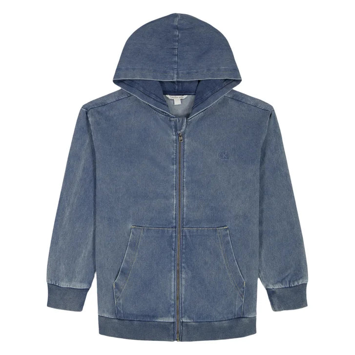 Calvin Klein Kids' Denim Zip Hoodie